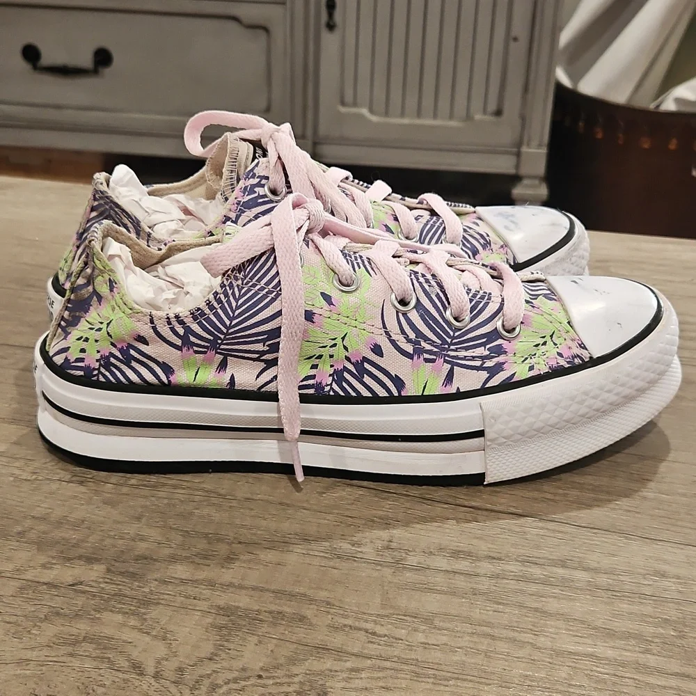 Converse Ctas Eva Lift OX Platform Low Sneakers Canvas Kid's size 3.5